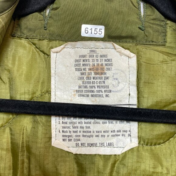 M-65 Field Jacket Liner Mens S Army Green Cold Weather Gibraltar DLA100 - Picture 8 of 13